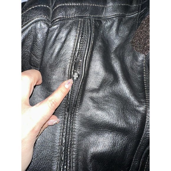 Vintage 4Star Leather Jacket Biker Moto Flight Bomber Jacket Armored Sz 44 - Picture 7 of 11